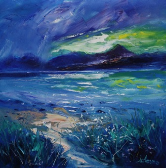 Storm over Isle of Arran from Kintyre 20x20